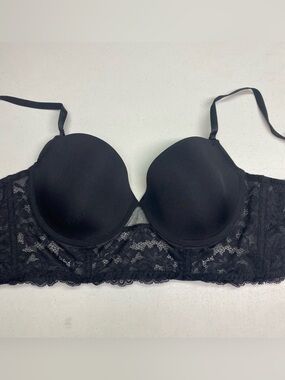 BLK Lightly Lined Underwire Long Bra, 36D *P1066